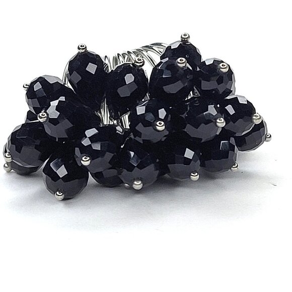 Swaroski Crystal Ring Flamboyant Unique Crystal Bicone Beaded Cluster Ring - Picture 11 of 14